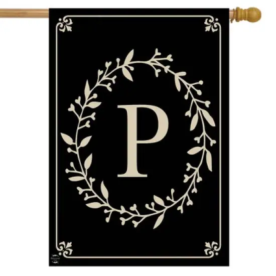 Briarwood Lane Classic Monogram Letter P House Flag Double-Sided 28" x 40" image {1}