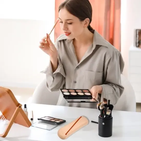 Unique Bargains Travel Makeup Bag Makeup Brush Holder Portable Makeup Organizer Bag Waterproof Silicone 1 Pcs image {5}