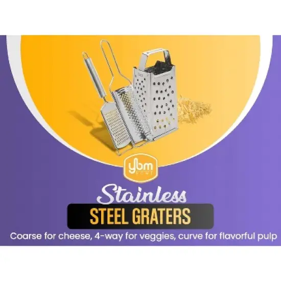 Stainless Steel 2.5" x 7.5" Fine Course Grater (1158) image {1}