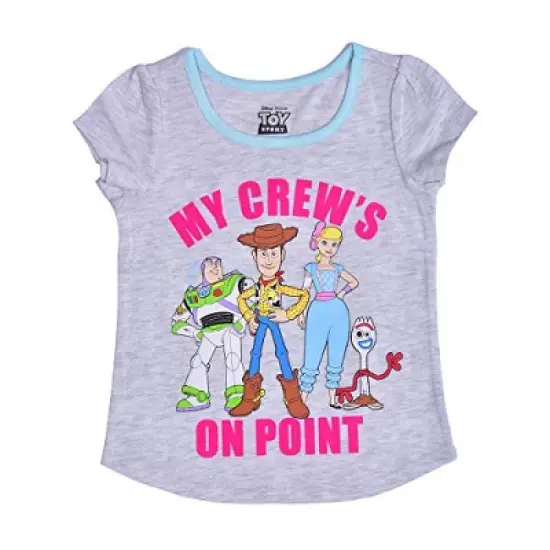 Disney Girl's 4-Pack Stand Back Fellas Toy Story Short Sleeve Graphic Tees for Toddler image {7}