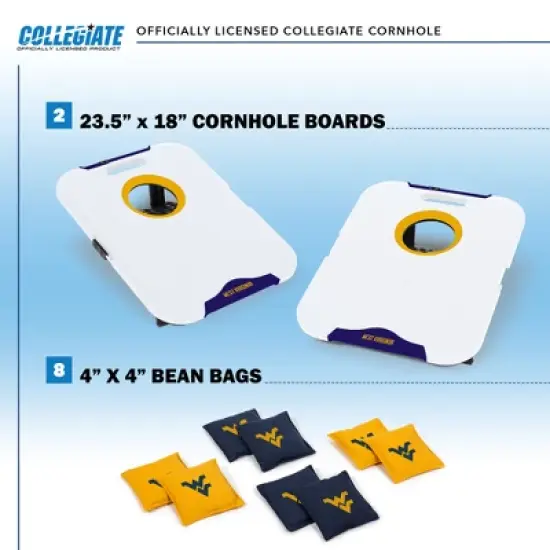 NCAA West Virginia Mountaineers All-Weather Travel Cornhole Set image {1}