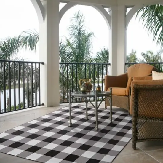 Buffalo Plaid Outdoor Rug - Threshold image {4}