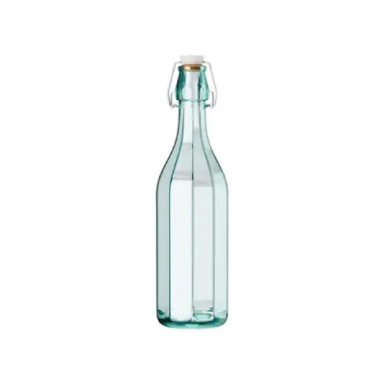 Amici Home Faceted Hermetic Glass Bottles, Eco-Friendly Swing Top Glass Bottles, Flip Top Glass Bottle with Airtight Cap, Dishwasher Safe (17 Oz) image {7}