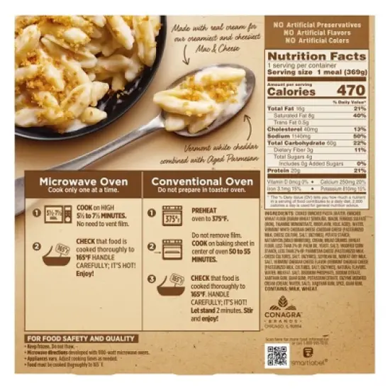 Marie Callender's Frozen Creamy Vermont Mac & Cheese Bowl -13oz image {3}