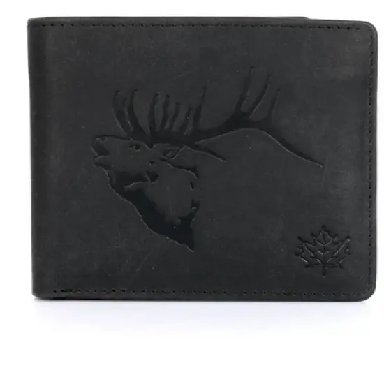 Karla Hanson CANADA WILD Men's Hunter Leather Wallet - Elk Stag image {6}