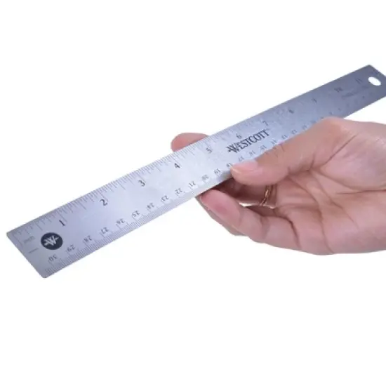 Westcott&reg; 12" Stainless Steel Office Ruler With Non Slip Cork Base image {3}