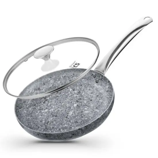 KOCH SYSTEME CS  8 Inch  Frying Pan with Nonstick Granite Coatings, Gray image {7}