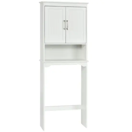 Costway Over The Toilet Space Saver Bathroom Organizer w/ Storage Cabinet & Shelf White image {9}