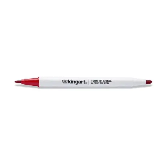 KINGART Twin-Tip Chisel & Fine Markers 12 Colors image {3}