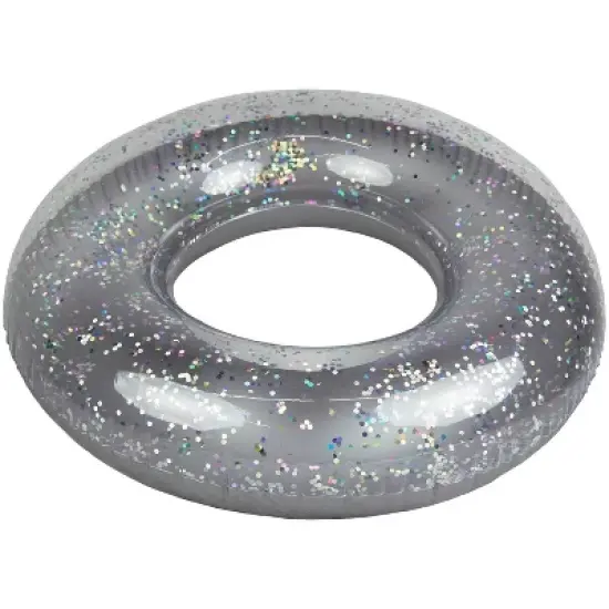 Poolmaster 36" Silver Glitter Swimming Pool Float Tube image {6}