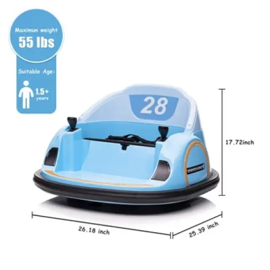 12V Electric Kids Ride On Bumper Car for Toddlers, Battery Powered Bumper Car with Parent Remote, 1.5+ Years Old Baby Bumping Toy image {1}