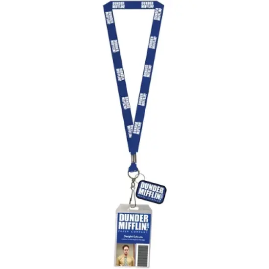 The Office Lanyard ID Badge Holder Dunder Mifflin Lanyard Dwight or Michael Clear image {1}