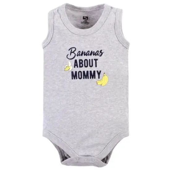 Hudson Baby Infant Boy Cotton Sleeveless Bodysuits, Go Bananas image {4}