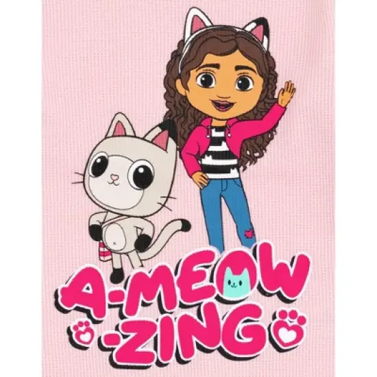 Dreamworks Gabby's Dollhouse Pandy Paws Cakey Cat MerCat Girls Thermal T-Shirt Pants Toddler to Big Kid image {4}