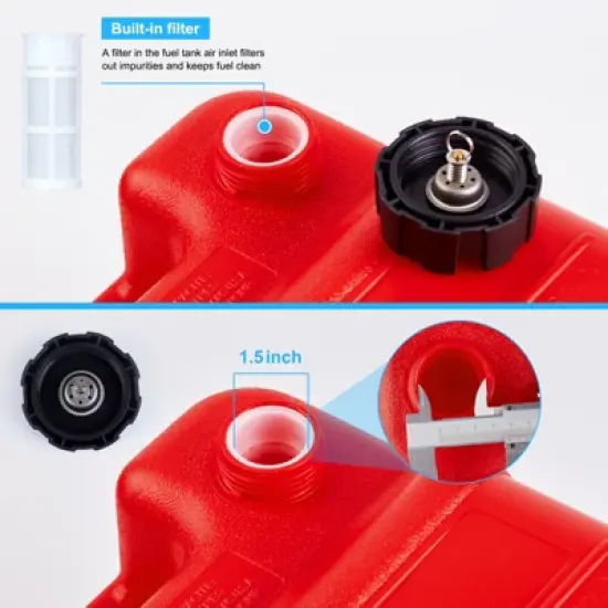 Portable Boat Fuel Gas tank 6 Gallon Marine Outboard Gas Tank Durable Leak-Resistant Design for Marine, Boating & Outdoor Power Equipment image {2}