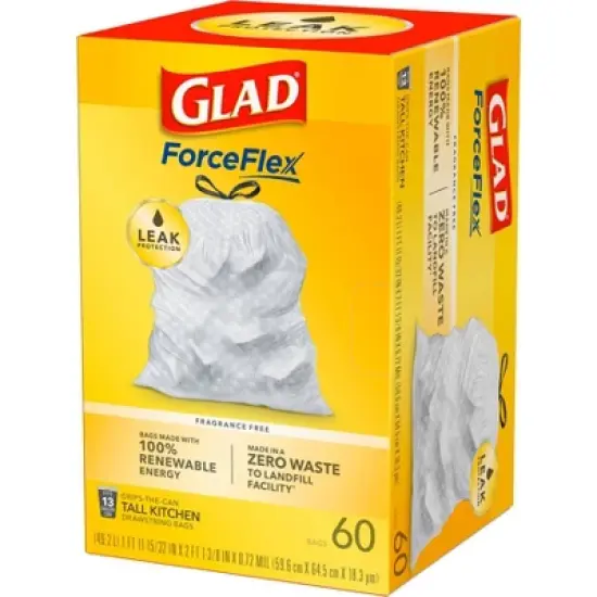 Glad ForceFlex Tall Kitchen Drawstring Trash Bags - Unscented - 13 Gallon image {5}