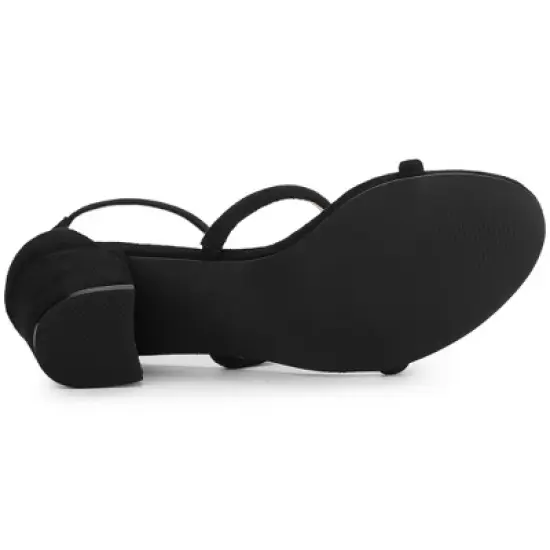 Allegra K Women's Open Toe Strappy Chunky Heels Sandals image {5}