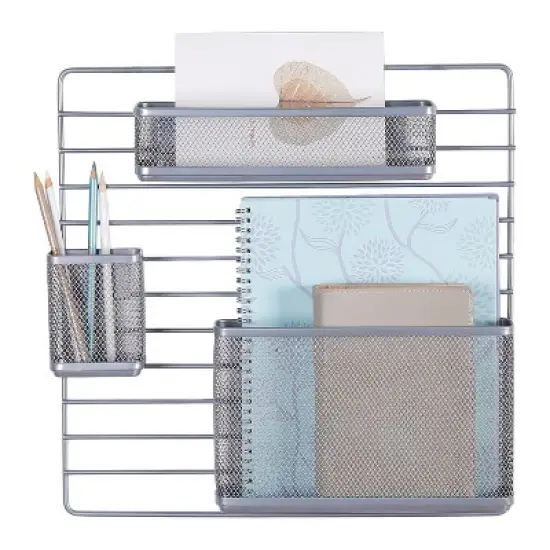Mesh Additional Wall Organization Tools Silver - Brightroom&trade;: Steel Desk & File Organizer for Office Supplies image {4}