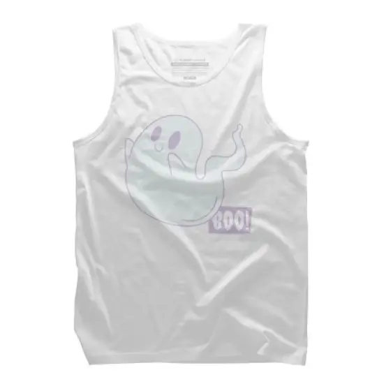 Men's Design By Humans Boo Cute Ghost Halloween cute design By BoogieCreates Tank Top image {7}