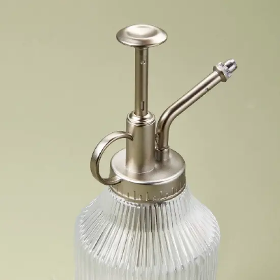 Ribbed Clear Glass Plant Mister - Hearth & Hand&trade; with Magnolia: Watering Can Alternative, Leak-Resistant Design image {2}