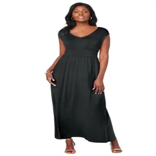 Jessica London Women&rsquo;s Plus Size V-Neck Maxi Dress image {2}