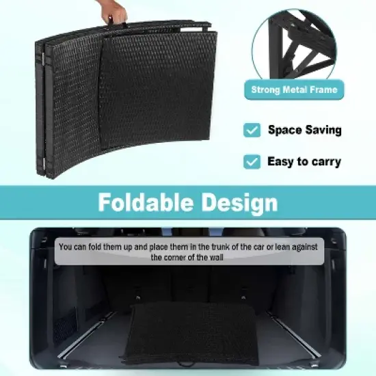 FDW Patio Chaise Lounge Set of 3 Outdoor Sets with Folding Table image {5}