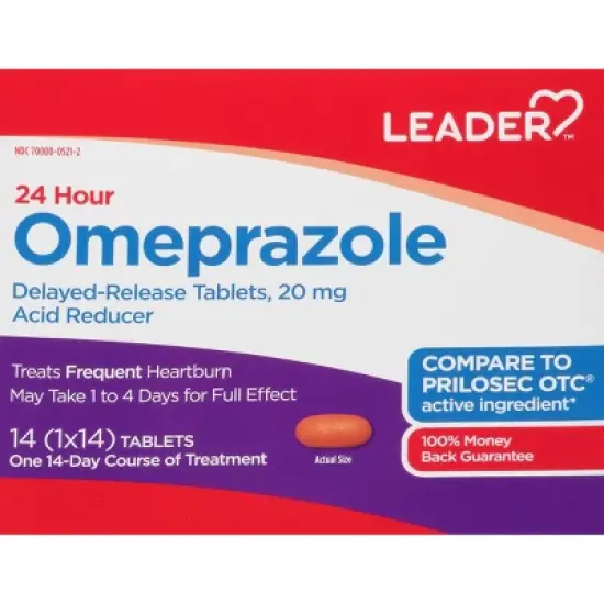 Leader Tablets 20 mg Omeprazole 14 ea image {3}