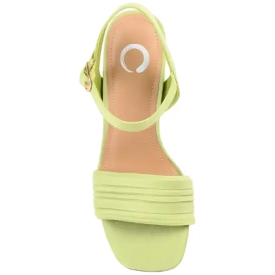Journee Collection Womens Skiler Tru Comfort Foam Open Square Toe Block Heel Sandals Green 10 image {3}