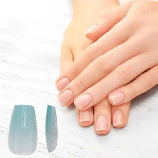 Unique Bargains Women's Full Coverage Fake Nails S Sky Blue 1 Pc image {1}