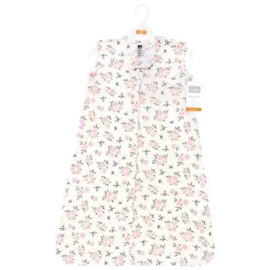 Hudson Baby Infant Girl Cotton Sleeveless Wearable Sleeping Bag, Sack, Blanket, Neutral Pink Floral image {1}