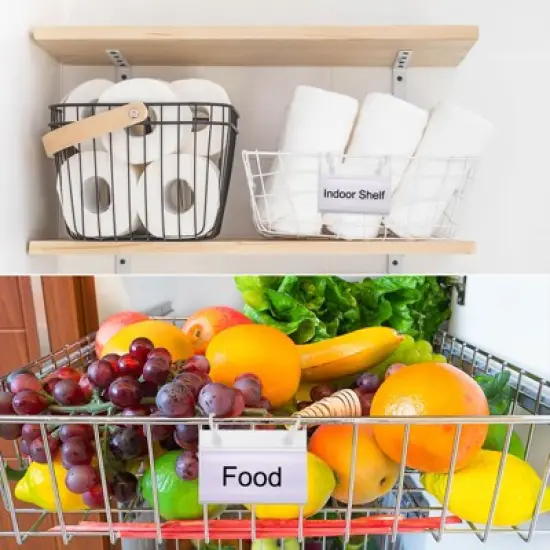 Unique Bargains Wire Shelf Label Holder with Label Paper for Baskets image {3}
