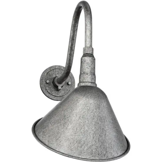 Franklin Iron Works Rustic Farmhouse Outdoor Barn Light Fixture Galvanized 18" Curving Gooseneck RLM Exterior House Porch Patio image {3}