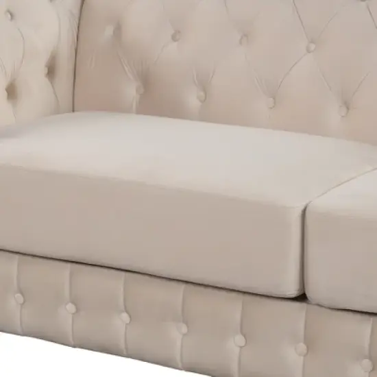 Modern Velvet Upholstered Accent Sofa Chair with Thick Removable Cushion-ModernLuxe image {12}