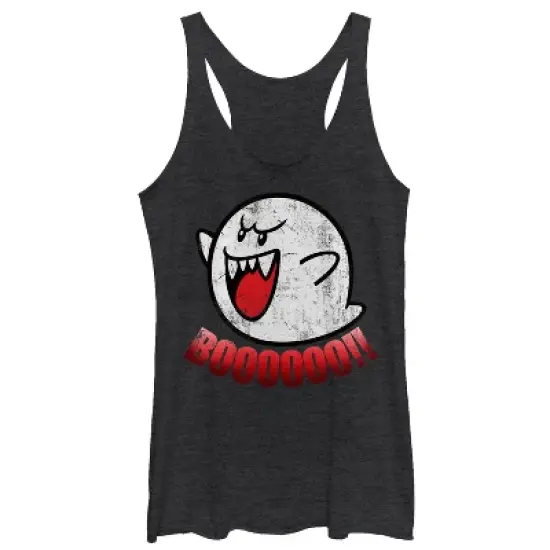 Women's Nintendo Retro Boo Ghost Racerback Tank Top image {2}