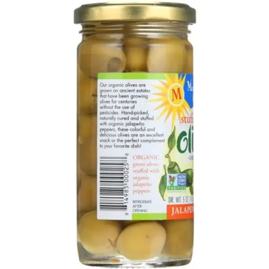 Mediterranean Organic Jalapeno Stuffed Green Olives - Case of 12/8.5 oz image {3}