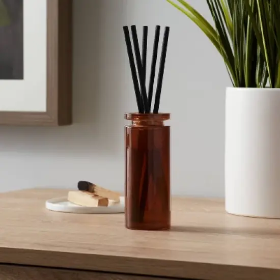 100ml Rustic Palo Santo Label Fiber Oil Reed Diffuser  Black  - Threshold&trade;: Vetiver & Incense Aroma, No Battery Required image {1}