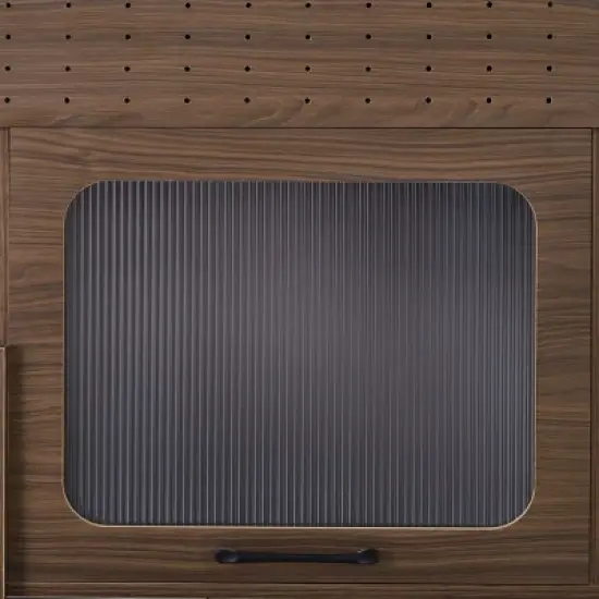 Furniture Style Cat Litter Box House,Sidetable with Storage,Convenient Flip Up Door for Cats-Maison Boucle image {6}