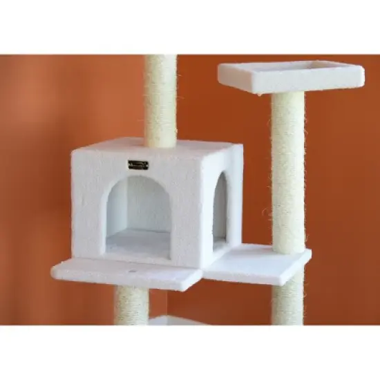Armarkat Ivory 57" High Real Wood Cat Tree, Fleece Covered Cat Climber, B5701 image {2}