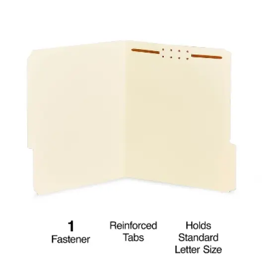 MyOfficeInnovations Reinforced Fastener Folder Letter Size Manila 50/Box 812380 image {1}
