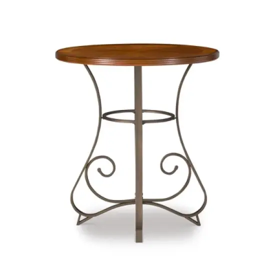 3pc Carter Pub Dining Set Metal/Tan/Cherry - Powell Company image {2}