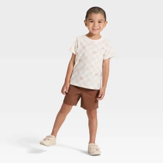 Toddler Boys' Pull-On Woven Shorts - Cat & Jack&trade; Brown image {2}