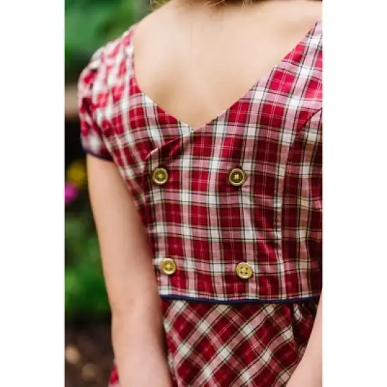 Hope & Henry Girls' Short Sleeve Button Back Schoolgirl Dress, Toddler image {3}