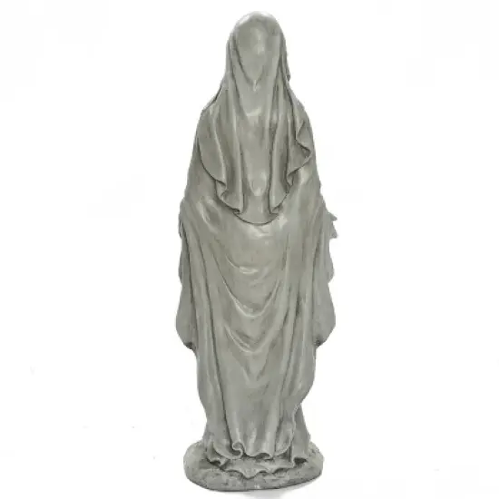 LuxenHome 30.5" H Virgin Mary Indoor Outdoor Statue Garden Statues, Gray or Ivory image {10}