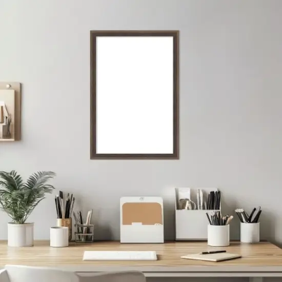 Amanti Art Hardwood Wedge Mocha Framed Dry Erase Magnetic Board image {5}