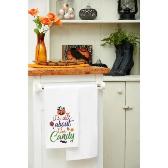 C&F Home All About The Candy Halloween Cotton Embroidered Flour Sack Kitchen Dishtowel image {2}