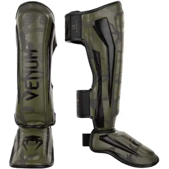 Venum Elite Protective MMA Shin Instep Guards - Khaki/Camo image {1}