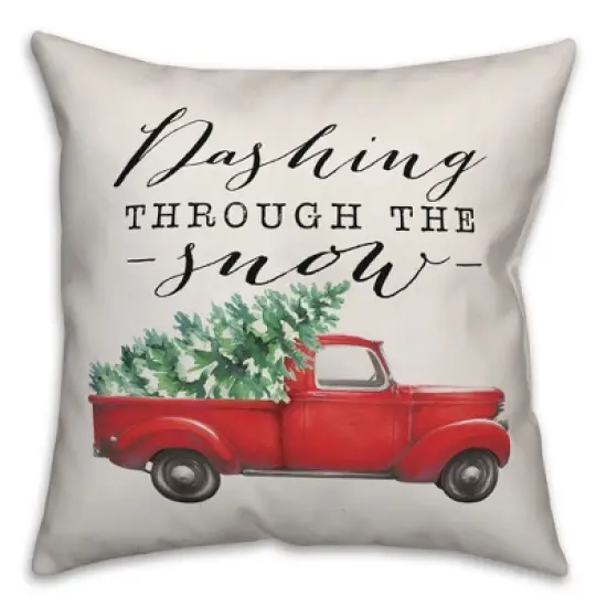 Creative Products Dashing Through the Snow Red Truck 20x20 Indoor / Outdoor Pillow image {3}