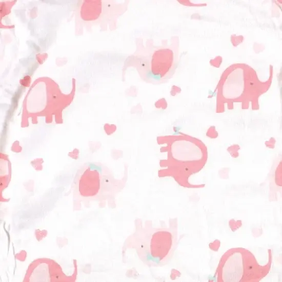 Luvable Friends Infant Girl Fitted Changing Pad Cover, Girl Basic Elephant, One Size image {4}