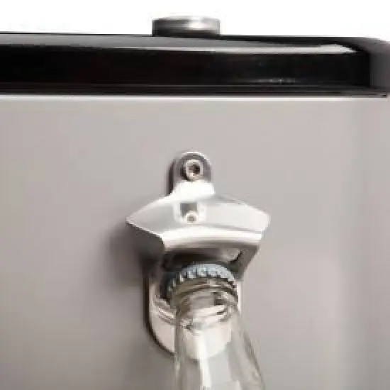 Cuisinart 80Qt Outdoor Cooler Cart: Stainless Steel Patio Beverage Stand with Dual Lids, Wheels, Cap Opener image {4}