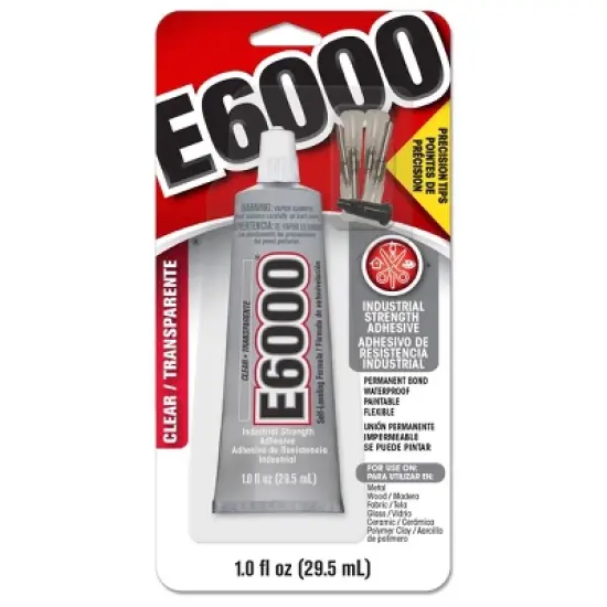 1.0 fl oz Glue with Precision Tips Clear - E6000: Water-Resistant Craft Adhesive, Dries Clear, Ideal for Shoes & Art Projects image {5}